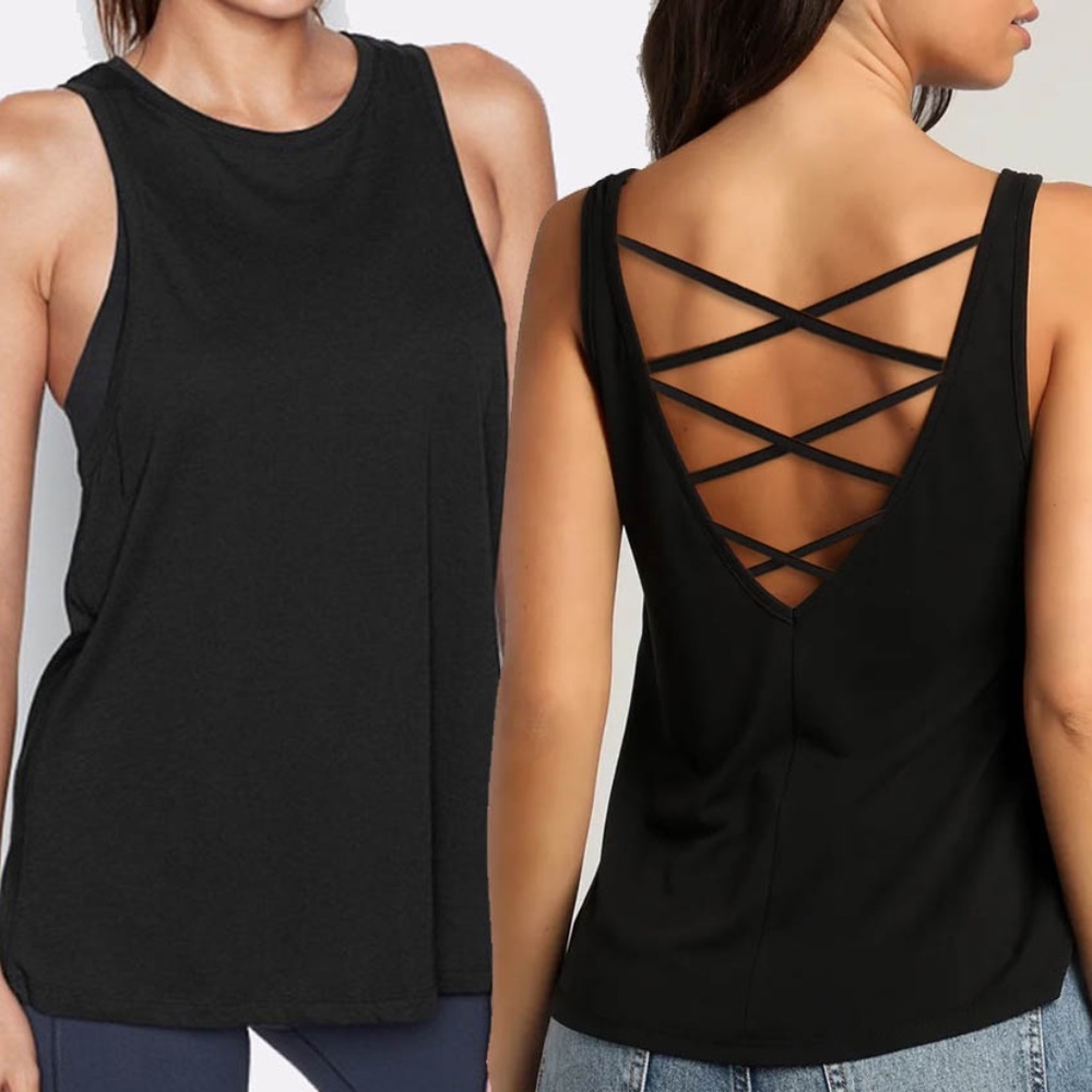 Victoria Sport Set of Two Tank Tops | Black Strappy | Size Extra Small XS
